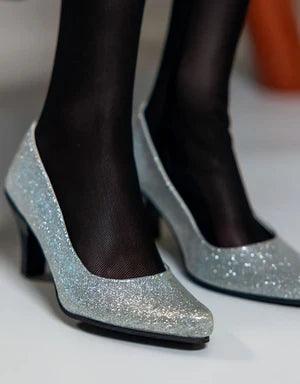 Kosplay Shiny Silver Shoes, 14cm Inner Length - TheDreamDoll