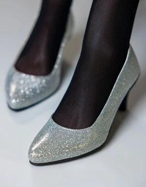 Kosplay Shiny Silver Shoes, 14cm Inner Length - TheDreamDoll