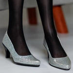 Kosplay Shiny Silver Shoes, 14cm Inner Length - TheDreamDoll