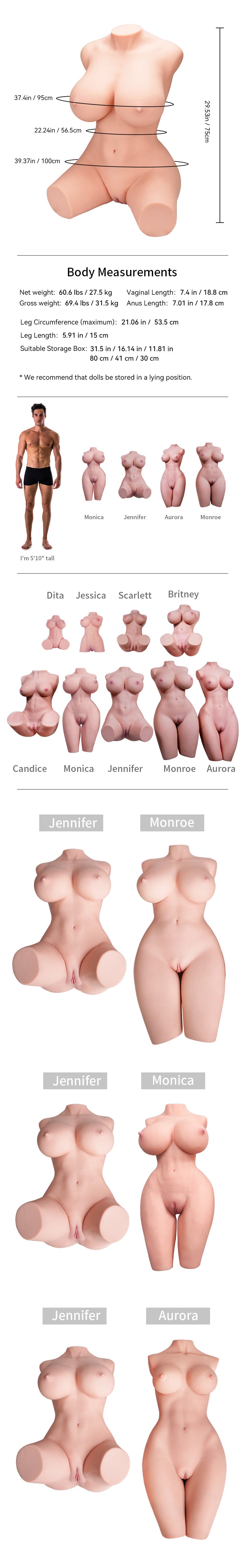 (US,EU,CA) "Jennifer" Sex doll Torso (Tantaly)